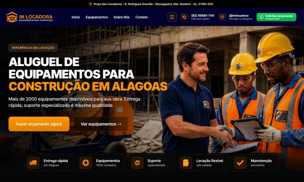 Prévia do site IM Locadora