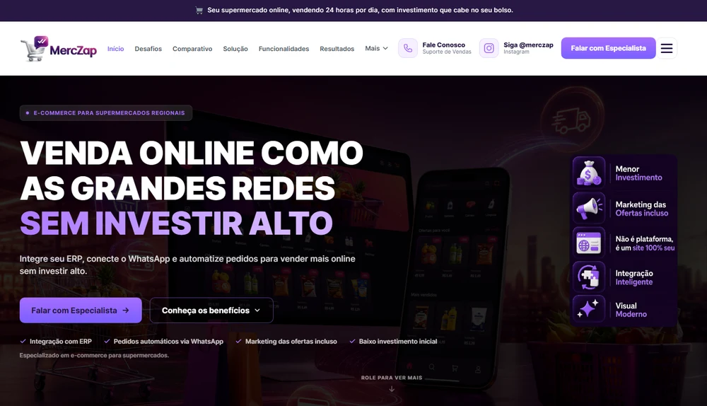 Prévia do site MercZap